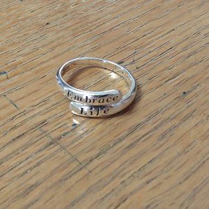 EMBRACE LIFE STERLING SILVER RING SIZE 6